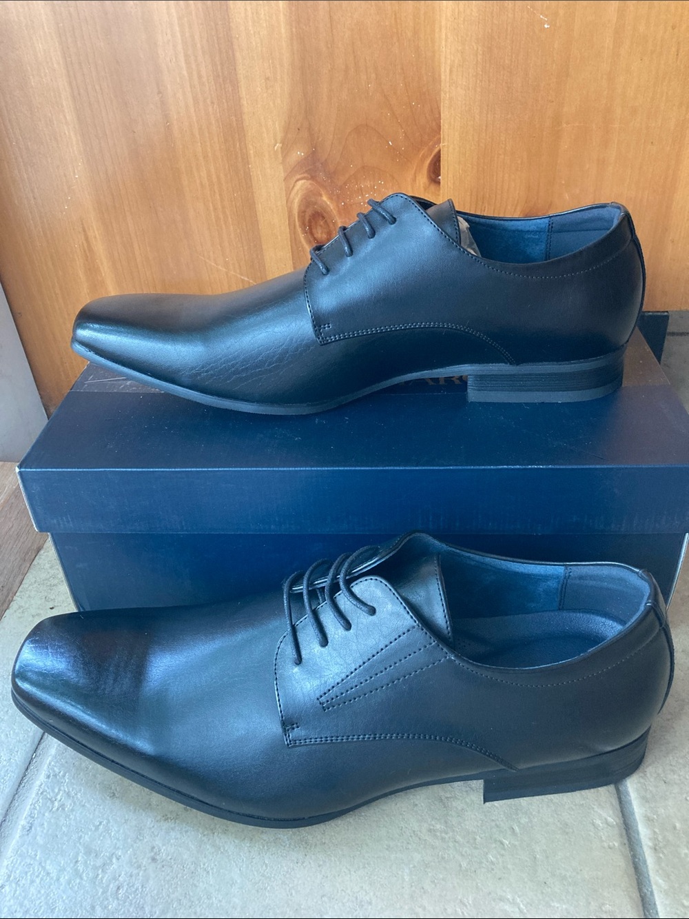 NIB Bruno Marc  Black Leather Dress Shoes - Size 13
